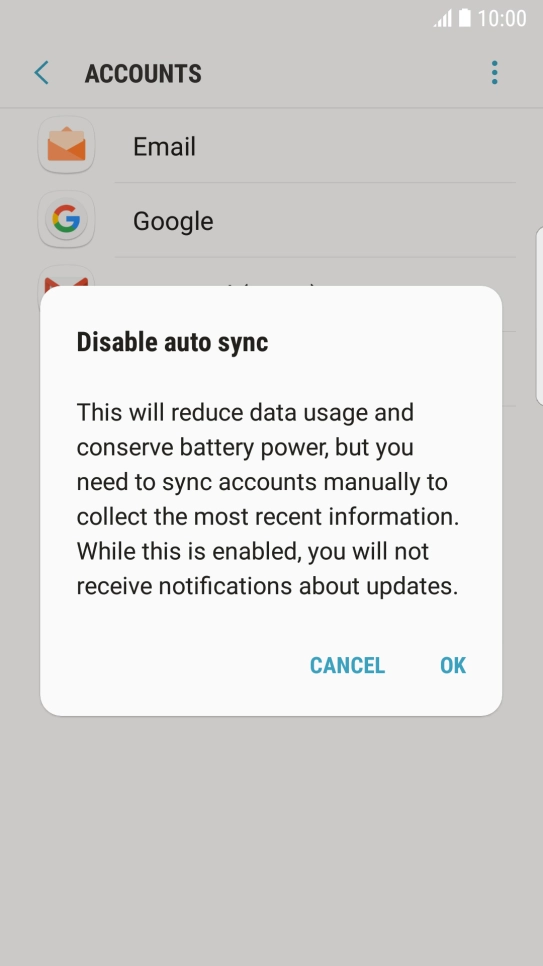 Press OK to turn off the function.
