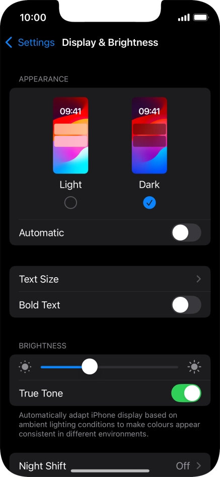 Press the indicator next to 