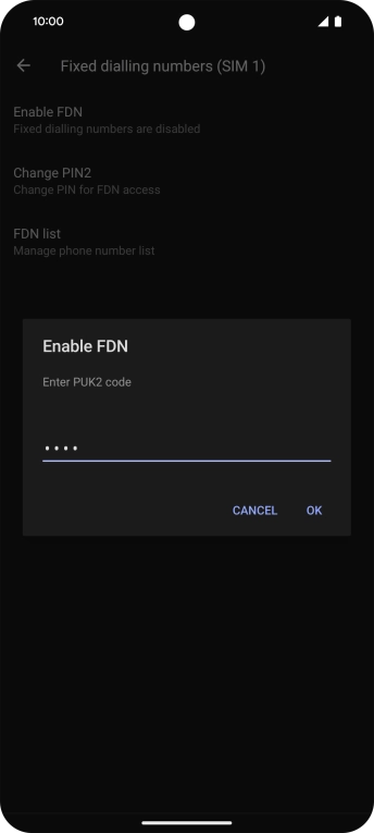 Key in your PIN2 and press OK. The default PIN2 is 0000.