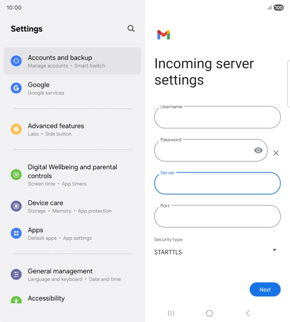 Press the field below 