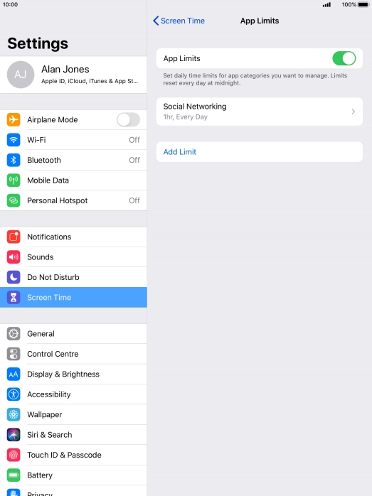 Press the required category.