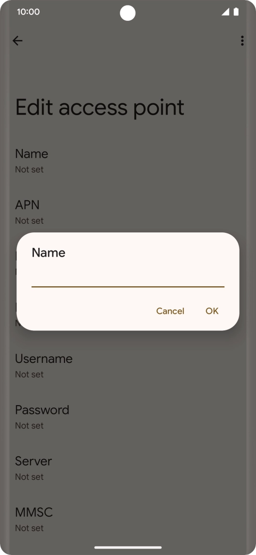 Key in EE Internet and press OK.