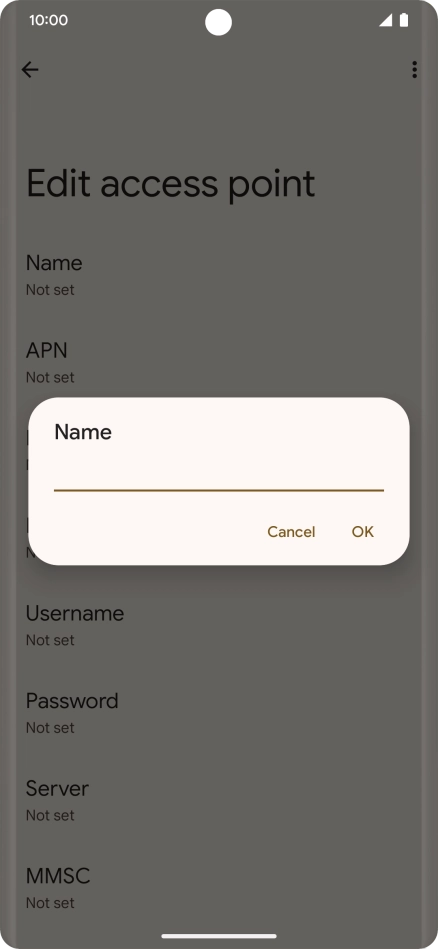 Key in EE Internet and press OK.