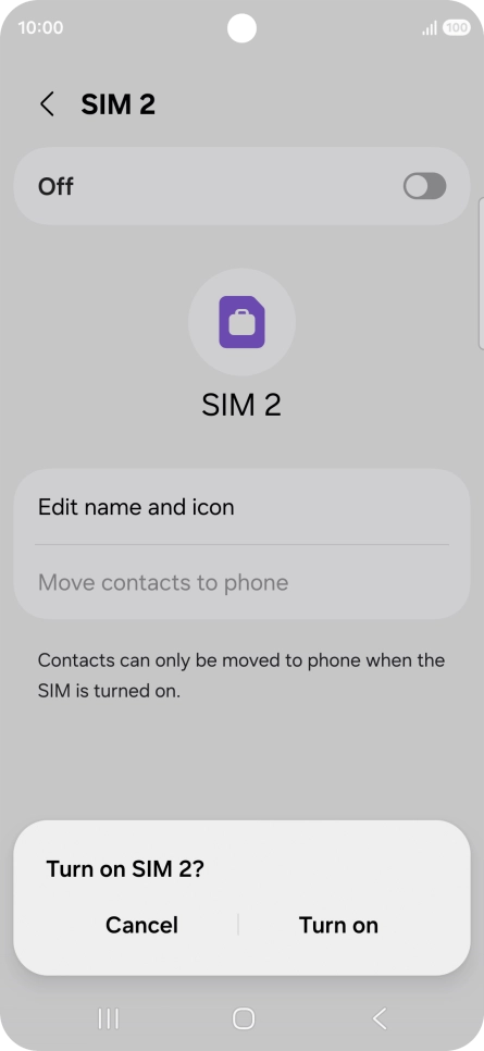 If you turn on use of the price plan, press Turn on.