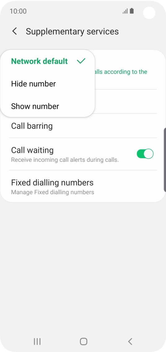 Press Show number to turn on caller identification.