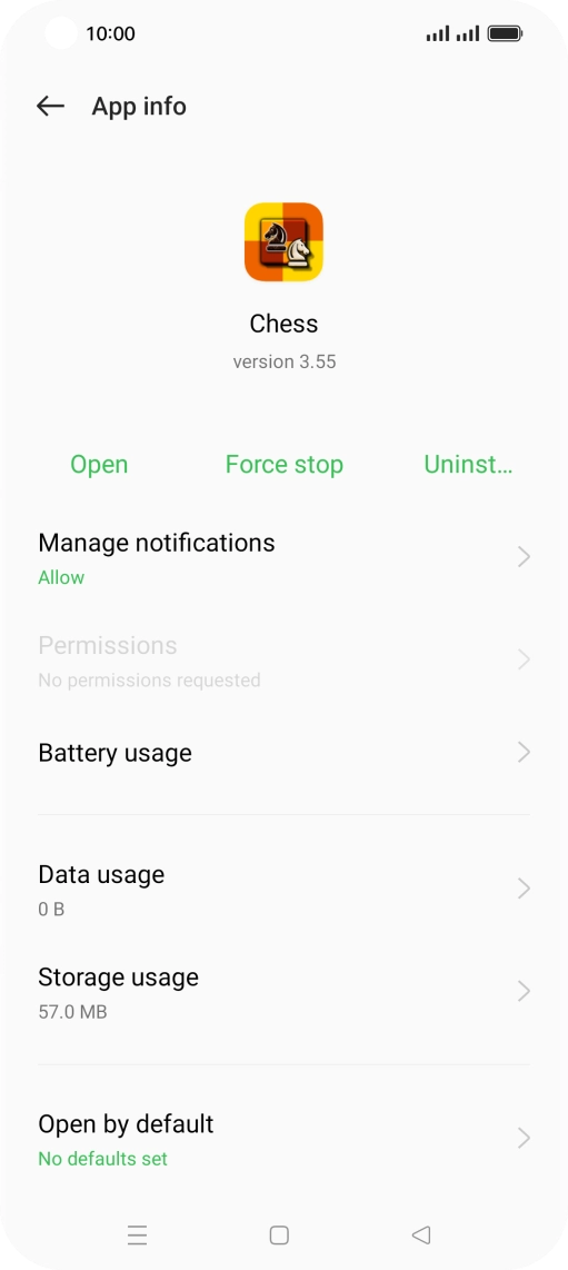 Press Storage usage.