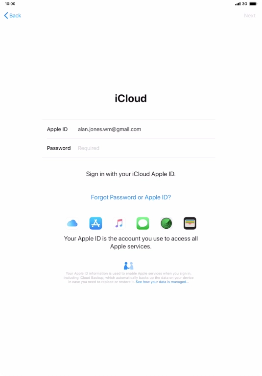 Press the field next to 
