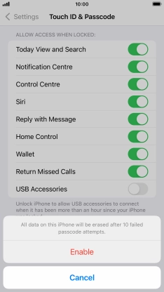 If you turn on the function, press Enable.