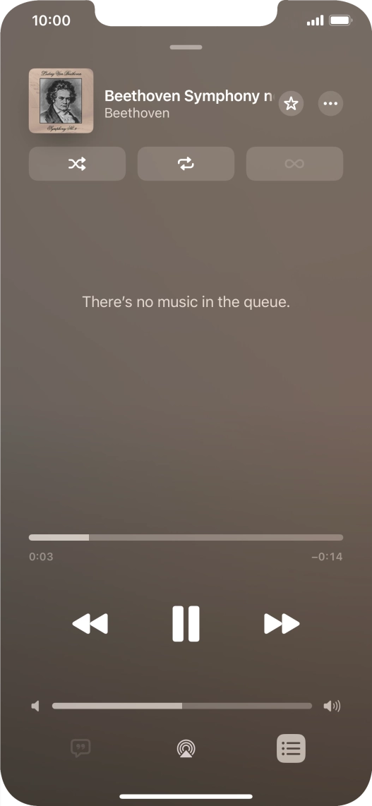 Press the shuffle icon to turn the function on or off.