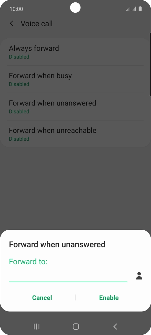 Key in +447953222222 and press Enable.