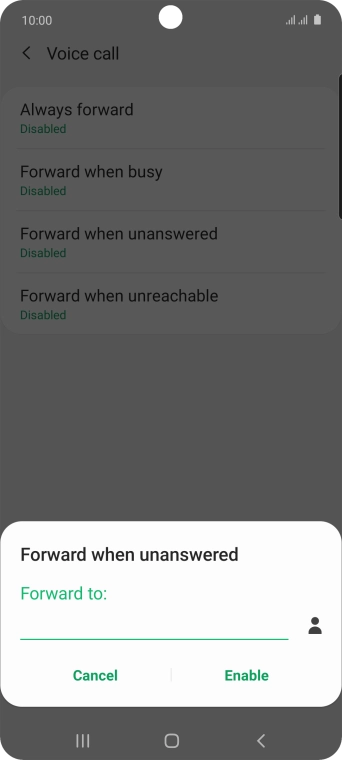 Key in +447953222222 and press Enable.