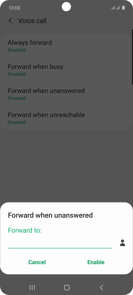 Key in +447953222222 and press Enable.