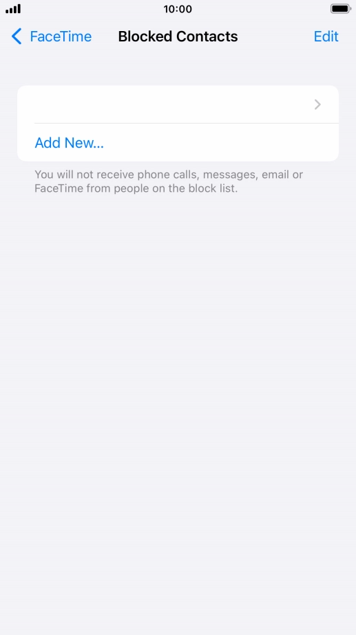 Press Add New... and follow the instructions on the screen to block a contact.