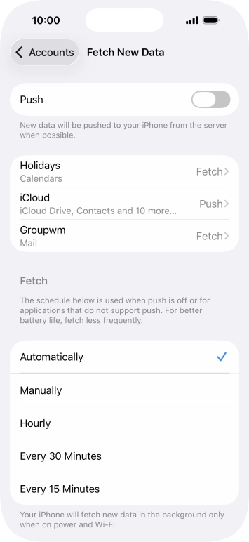 If you turn off the function, press the required setting.