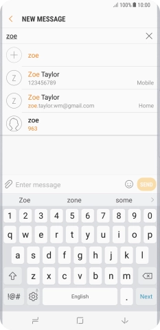 Press the required contact.