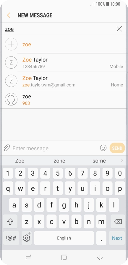 Press the required contact.