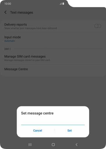 Key in +447958879879 and press Set.