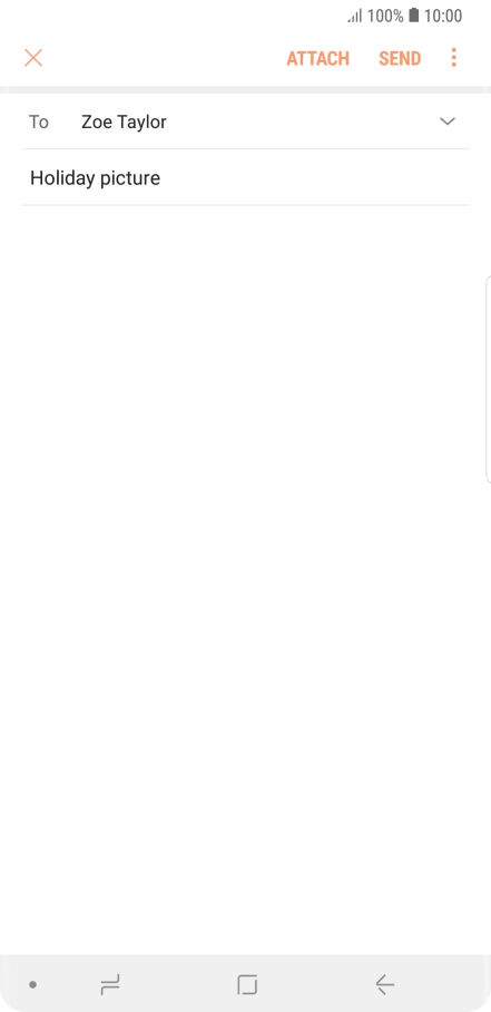 Press the text input field and write the text for your email message.