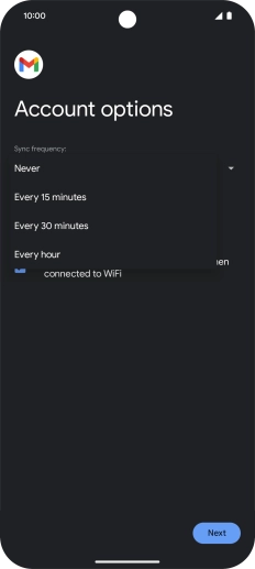 Press the required setting.