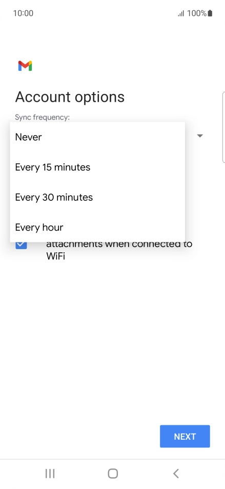 Press the required setting.