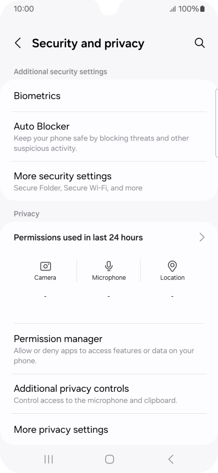 Press More security settings.