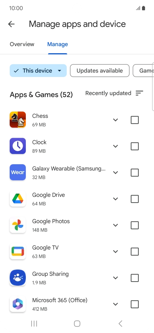 Press the required app.