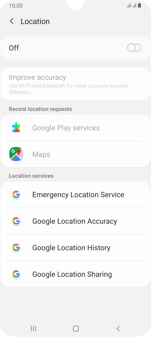 Press the indicator to turn the function on or off.