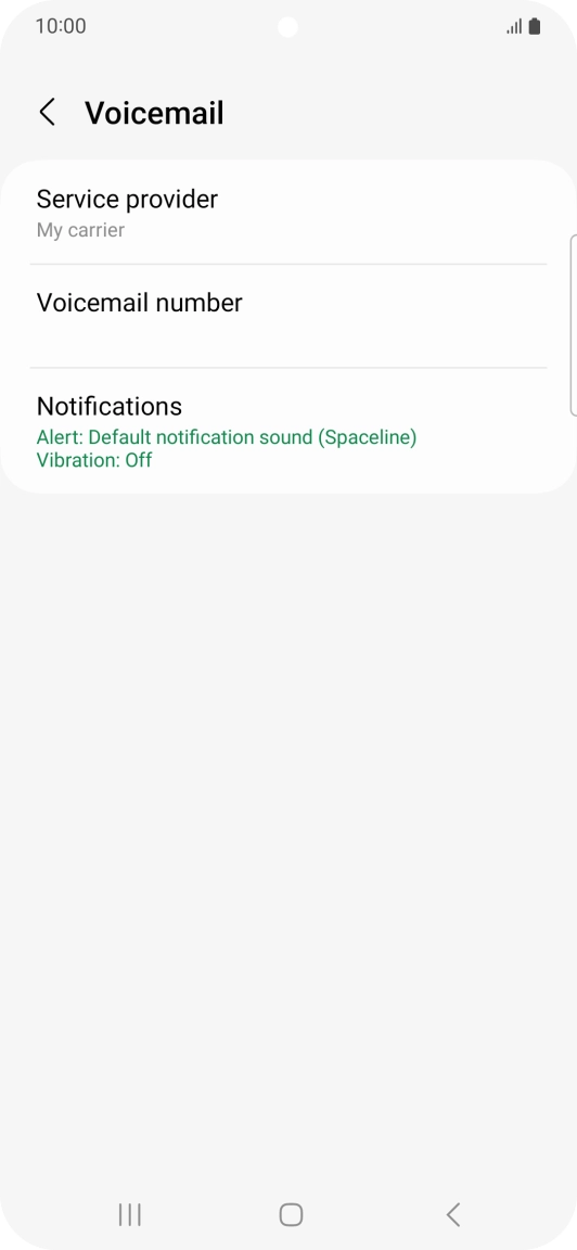 Press Voicemail number.