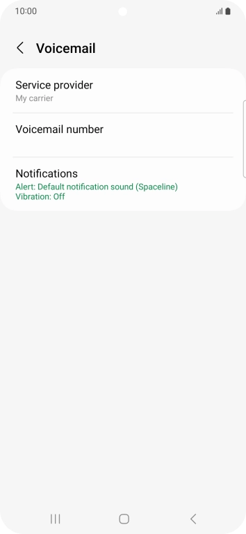 Press Voicemail number.