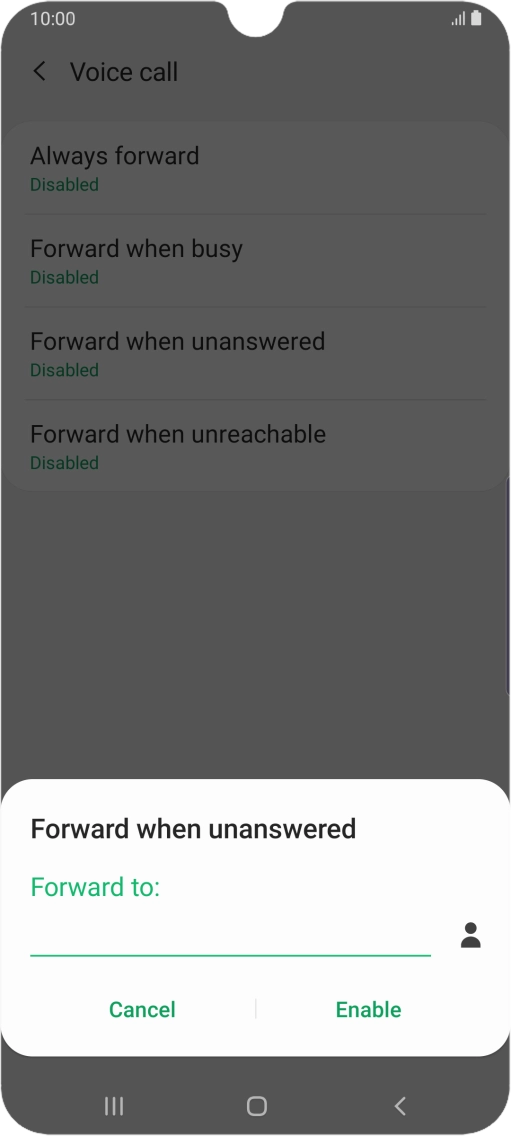 Key in +447953222222 and press Enable.