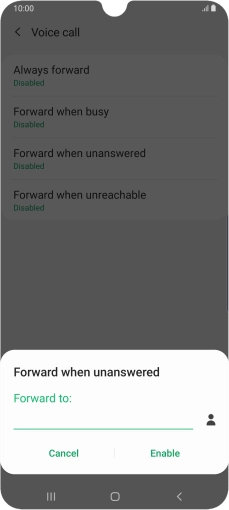 Key in +447953222222 and press Enable.