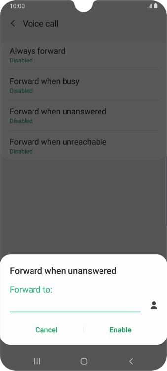Key in +447953222222 and press Enable.