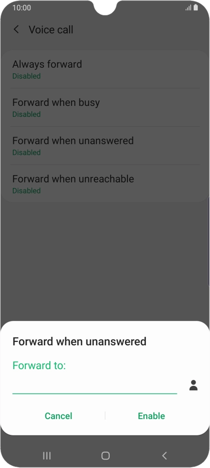 Key in +447953222222 and press Enable.