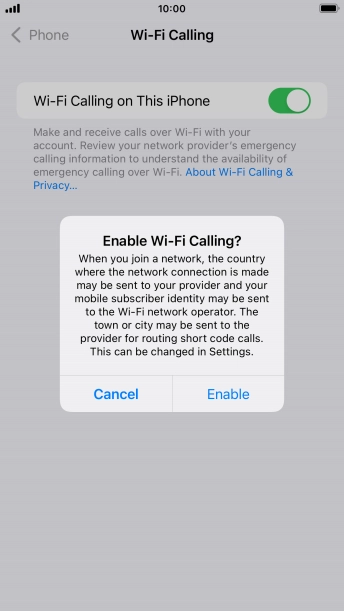 If you turn on the function, press Enable.