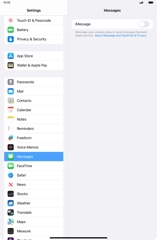 Press the indicator next to 