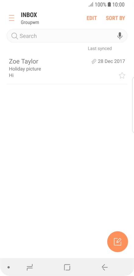Slide your finger right starting from the left side of the screen.