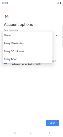 Press the required setting.