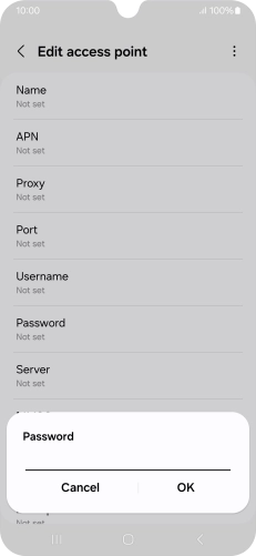 Key in secure and press OK.