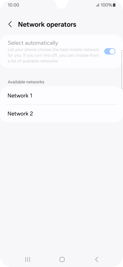 Press the required network.
