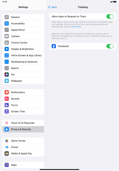 Press the indicator next to 
