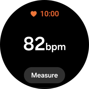 Press Measure and wait while the smartwatch measures your heart rate.