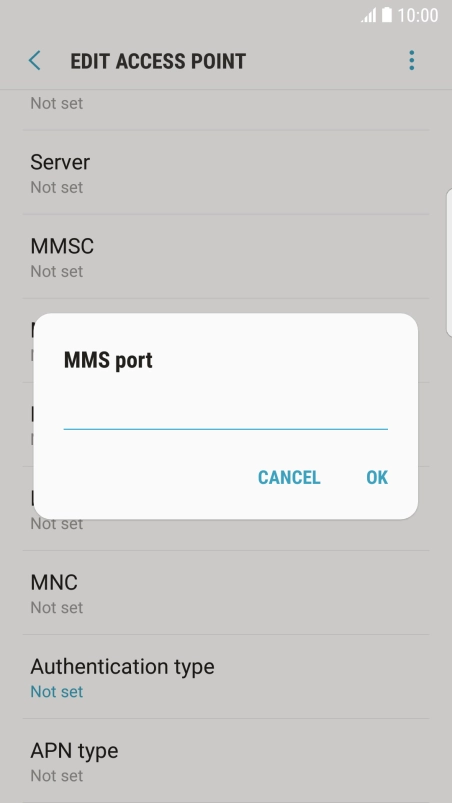Key in 8080 and press OK.