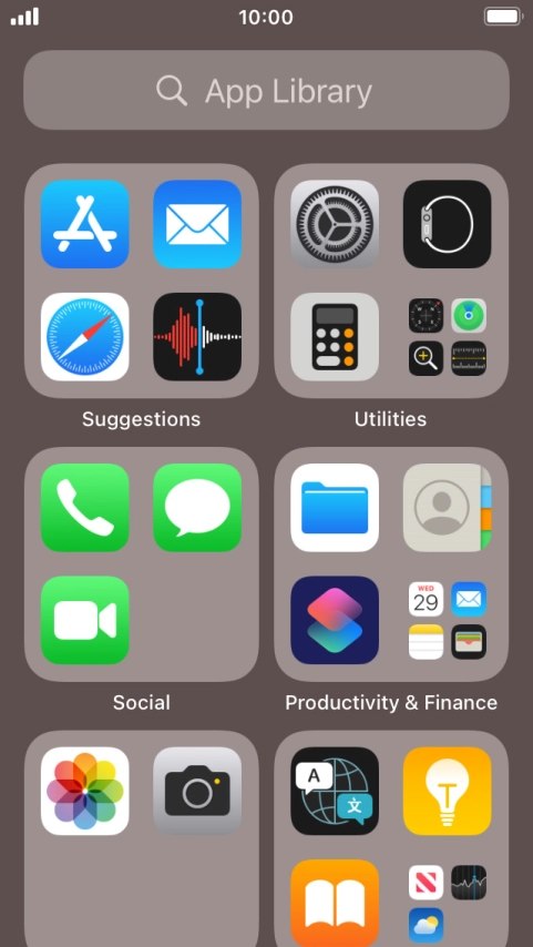 Press the required app.