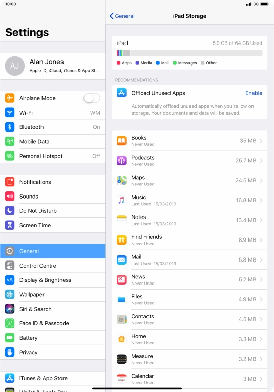 Press the required app.