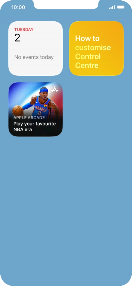 Press and hold the required widget until a pop-up menu is displayed.