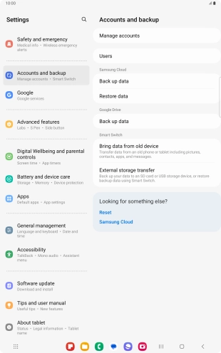 Press Manage accounts.