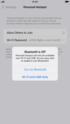 If Wi-Fi is turned on, press Wi-Fi and USB Only.