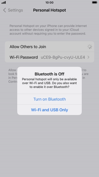 If Wi-Fi is turned on, press Wi-Fi and USB Only.