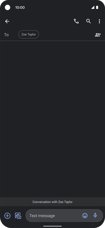 Press the text input field and write the text for your SMS.