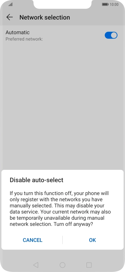 Press OK and your phone will search for networks.